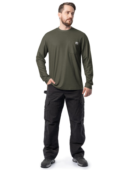 Men's Long Sleeve Performance Pocket Workwear Tee