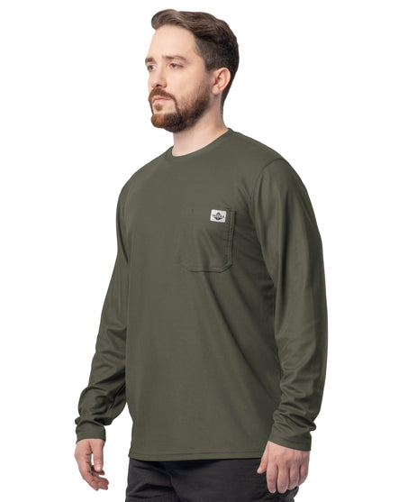 Men's Long Sleeve Performance Pocket Workwear Tee