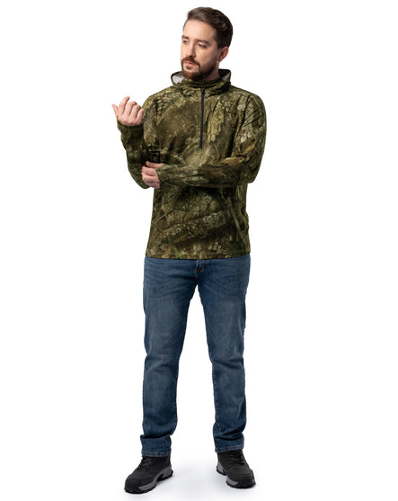 Men's RT APX Camo Quarter Zip Hoodie with Gaiter