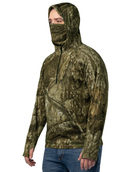 Men's RT APX Camo Quarter Zip Hoodie with Gaiter
