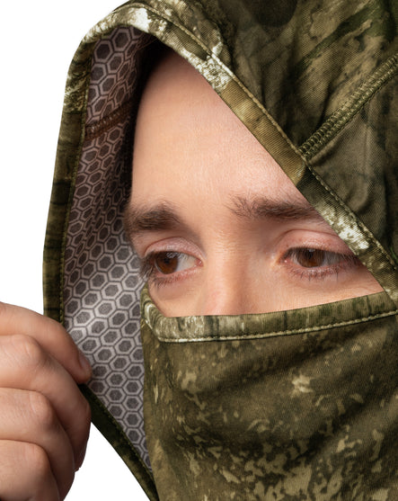 Men's RT APX Camo Quarter Zip Hoodie with Gaiter