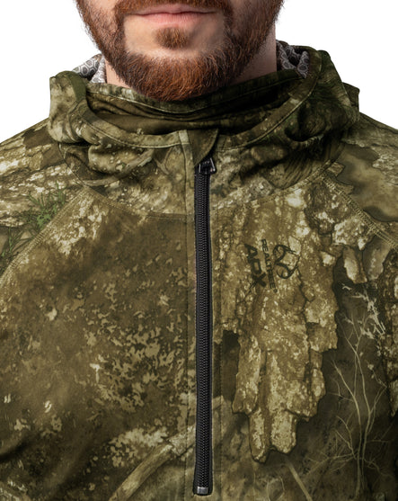 Men's RT APX Camo Quarter Zip Hoodie with Gaiter